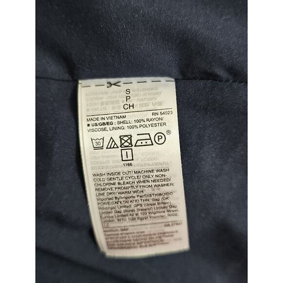 GAP~Woman Size S~Navy Blue Floral Print Flutter Sleeve Midi Dress Lined, Pockets - Picture 4 of 9